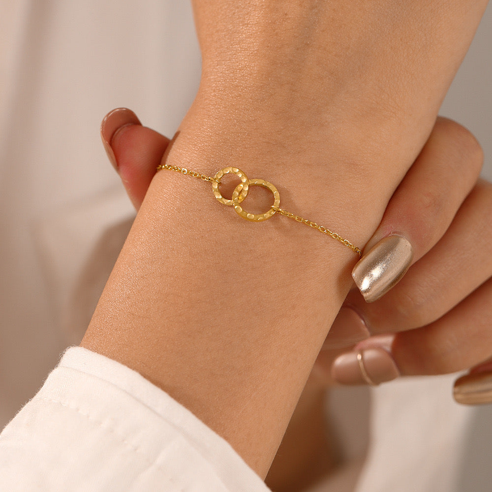 Bracelet anneaux doré