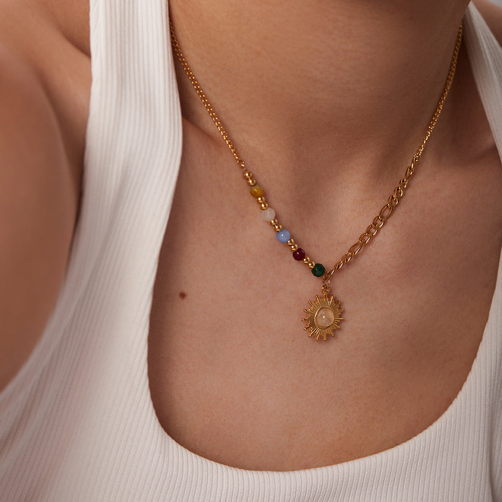 Collier soleil coloré