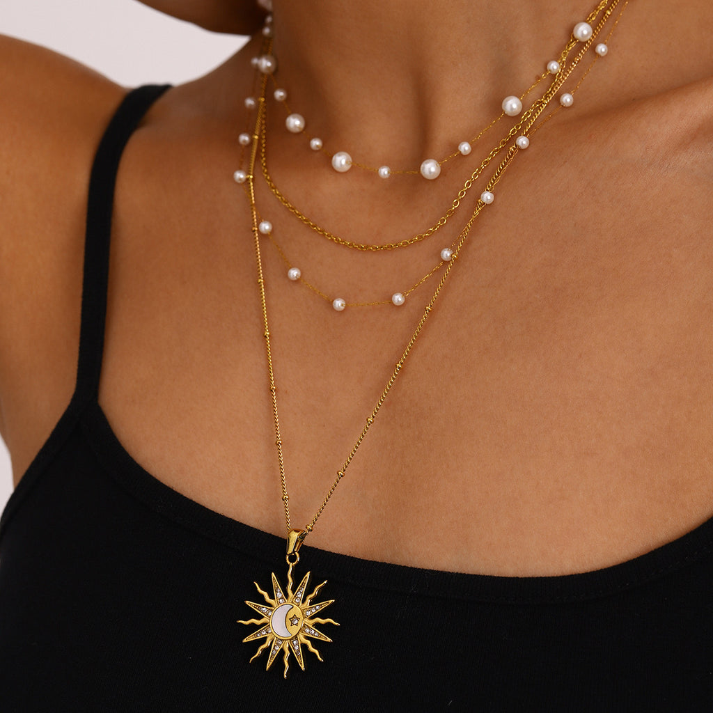 Collier Soleil Lunaire doré