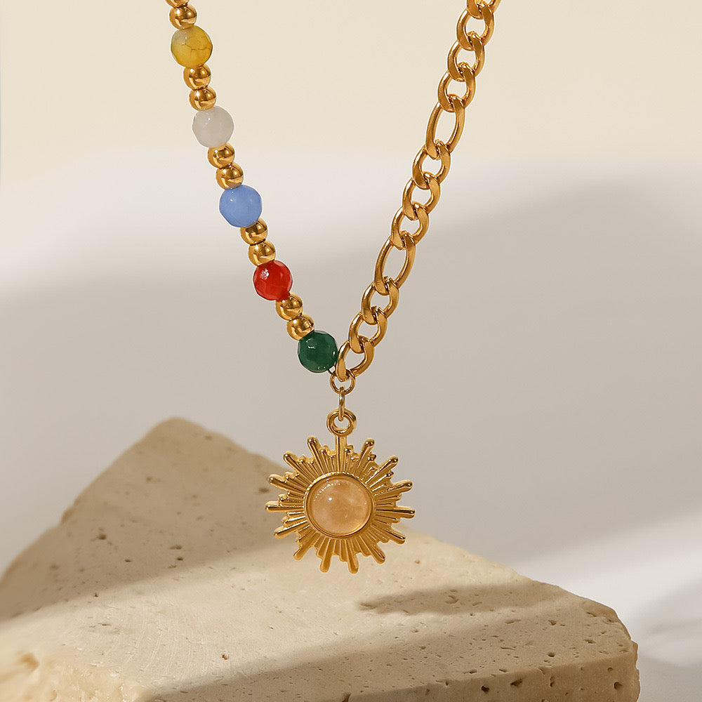 Collier soleil coloré