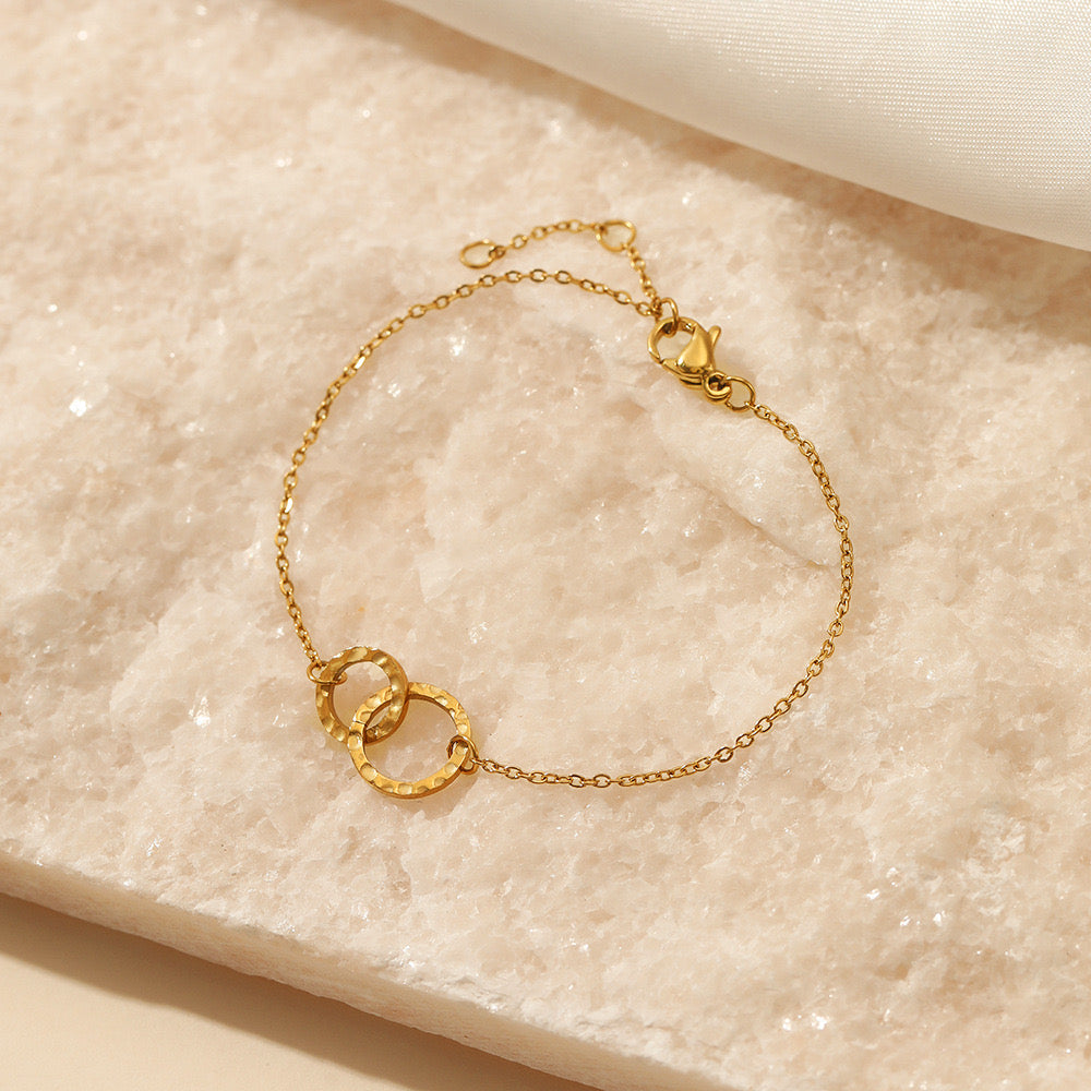 Bracelet anneaux doré