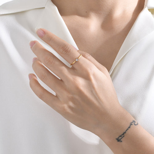 Bague effet onde doré