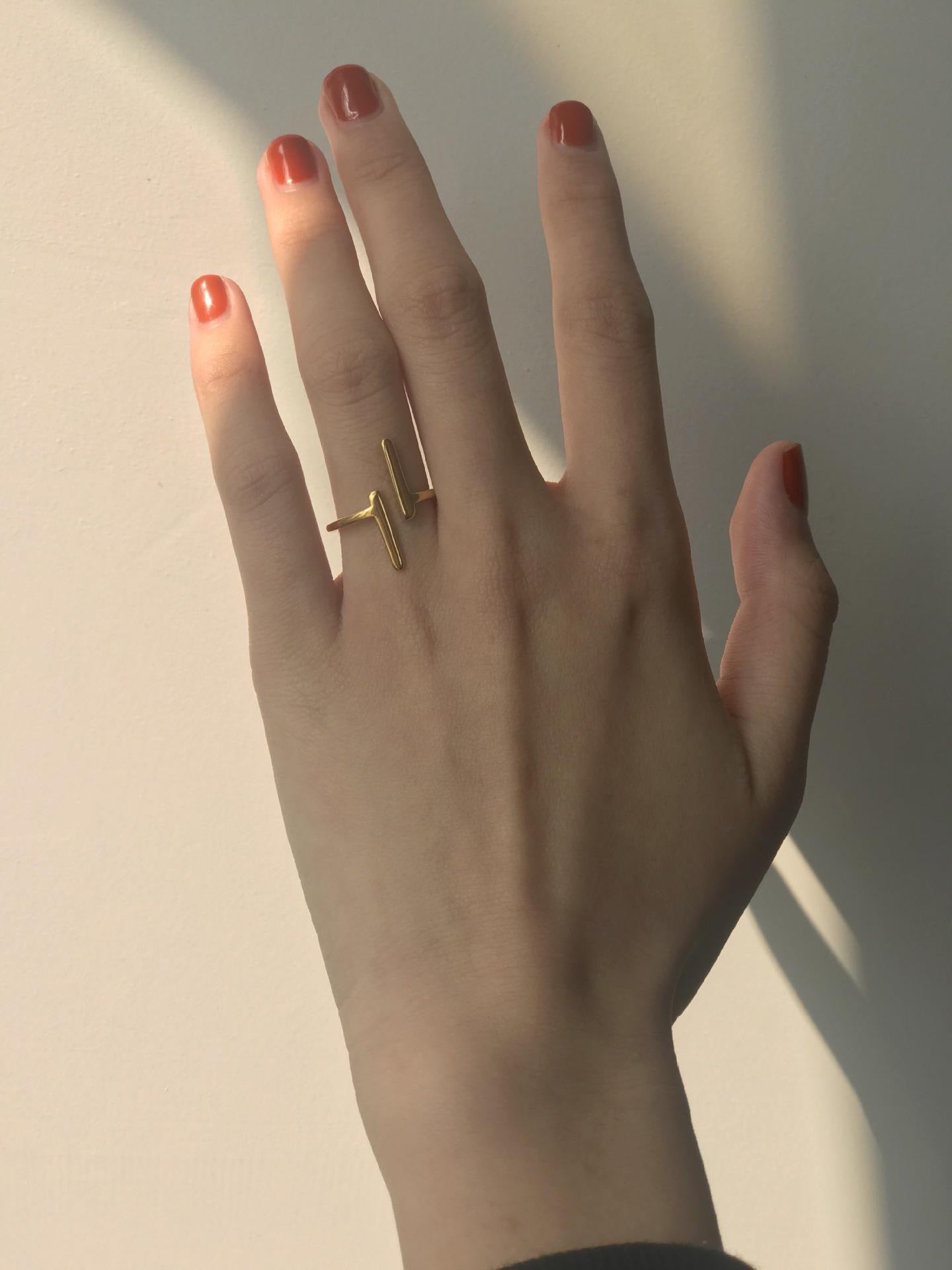 Bague epure libre doré